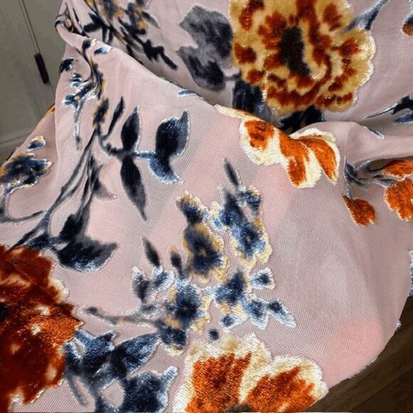 L.A. Hearts Burnout Sheer Slip Dress with Velvet Floral Print Pink Size XS - Picture 6 of 13